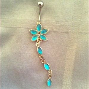 Boho Steel & Gem Navel Ring